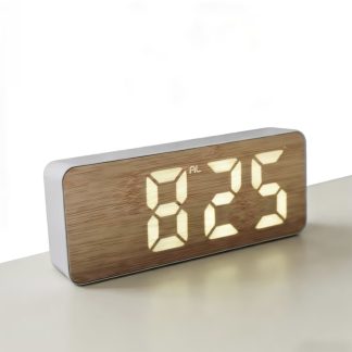 Premium, wood grain digital clock